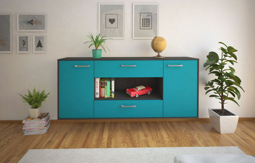 Sideboard Denton, Tuerkis Front (180x79x35cm) - Stil.Zeit Möbel GmbH