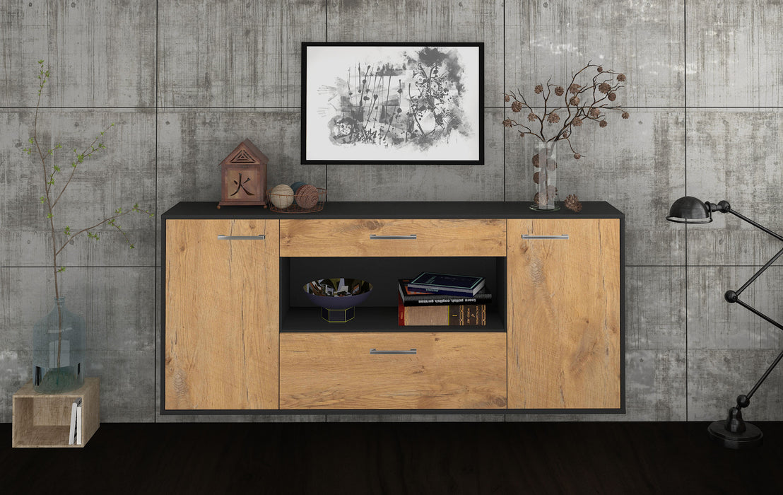 Sideboard Ann Arbor, Eiche Front (180x79x35cm) - Stil.Zeit Möbel GmbH