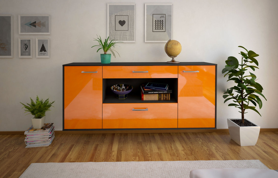 Sideboard Ann Arbor, Orange Front (180x79x35cm) - Stil.Zeit Möbel GmbH