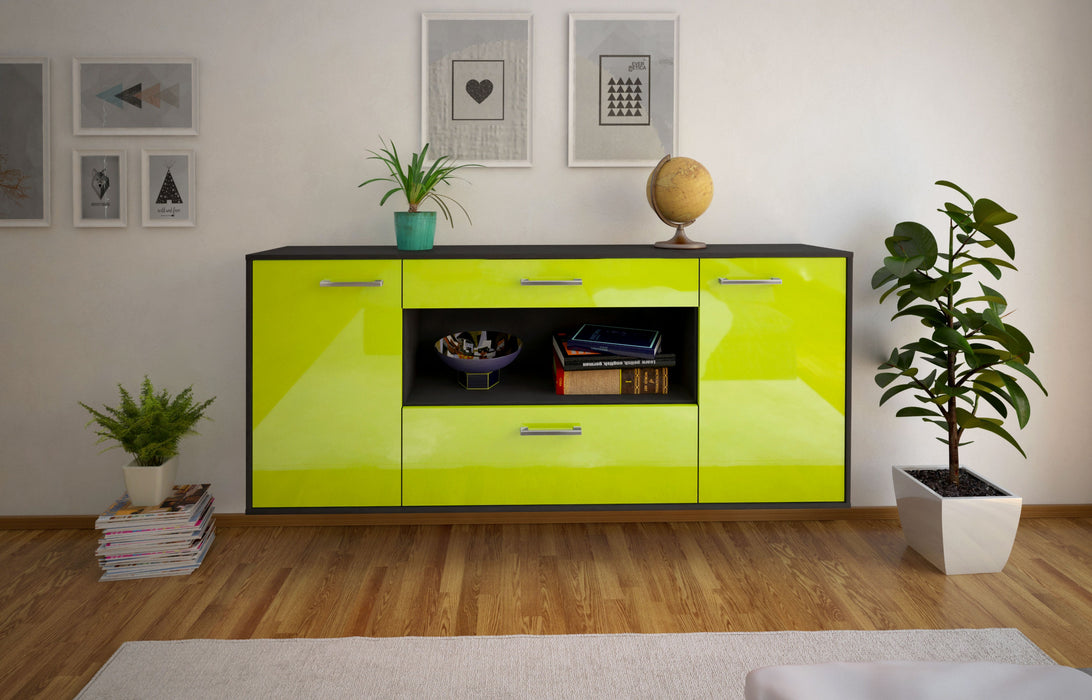 Sideboard Ann Arbor, Gruen Front (180x79x35cm) - Stil.Zeit Möbel GmbH