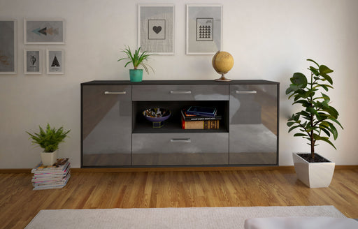 Sideboard Ann Arbor, Grau Front (180x79x35cm) - Stil.Zeit Möbel GmbH