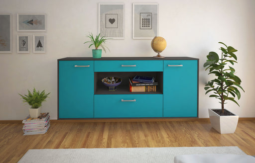 Sideboard Ann Arbor, Tuerkis Front (180x79x35cm) - Stil.Zeit Möbel GmbH