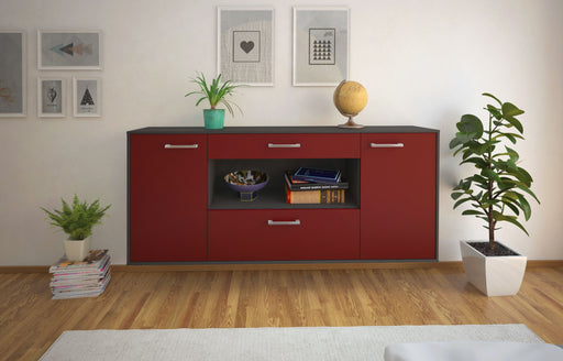 Sideboard Ann Arbor, Bordeaux Front (180x79x35cm) - Stil.Zeit Möbel GmbH