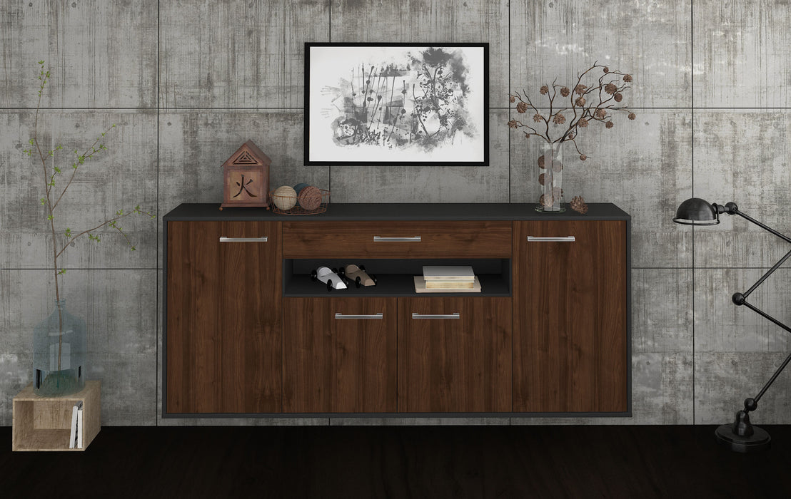 Sideboard Lansing, Walnuss Front (180x79x35cm) - Stil.Zeit Möbel GmbH