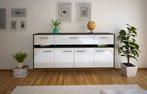 Sideboard Gainesville, Weiß Front (180x79x35cm) - Stil.Zeit Möbel GmbH