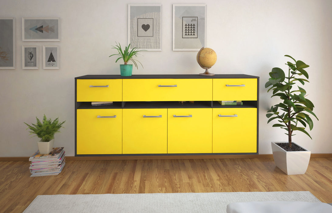 Sideboard Gainesville, Gelb Front (180x79x35cm) - Stil.Zeit Möbel GmbH