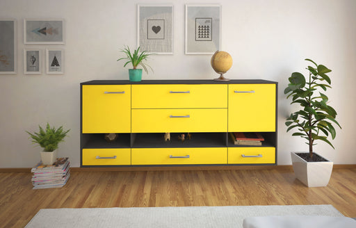 Sideboard Lafayette, Gelb Front (180x79x35cm) - Stil.Zeit Möbel GmbH