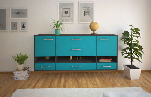 Sideboard Lafayette, Tuerkis Front (180x79x35cm) - Stil.Zeit Möbel GmbH