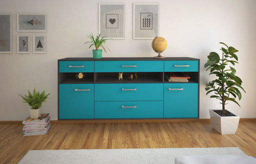 Sideboard Inglewood, Tuerkis Front (180x79x35cm) - Stil.Zeit Möbel GmbH