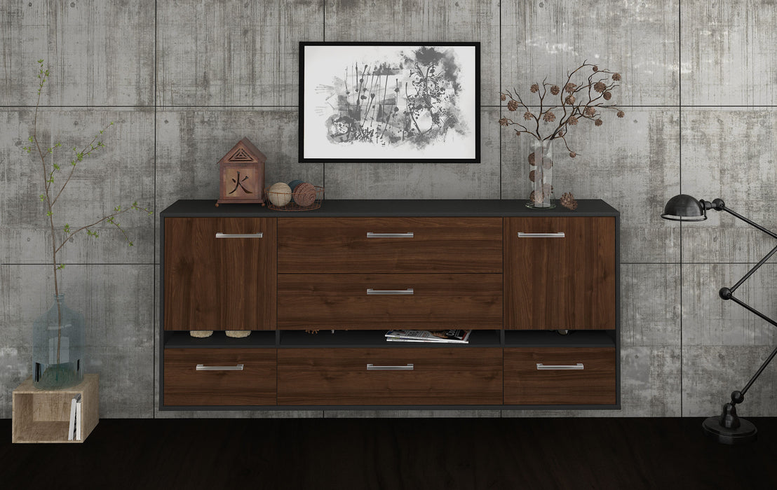 Sideboard Athens, Walnuss Front (180x79x35cm) - Stil.Zeit Möbel GmbH