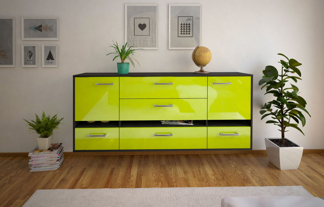 Sideboard Athens, Gruen Front (180x79x35cm) - Stil.Zeit Möbel GmbH