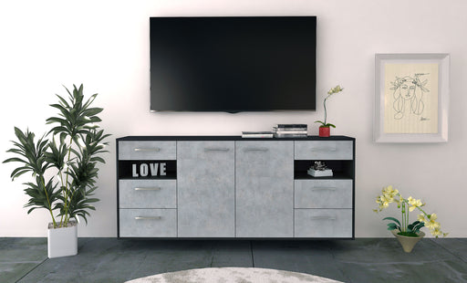 Sideboard Thornton, Beton Front (180x79x35cm) - Stil.Zeit Möbel GmbH