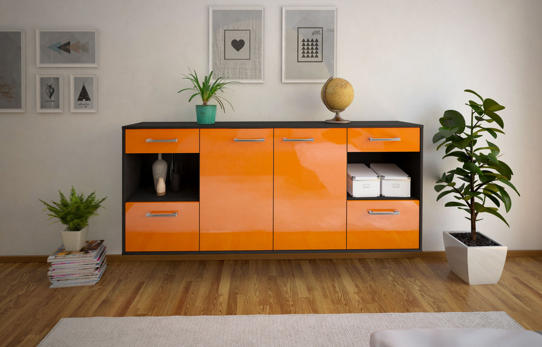 Sideboard Charleston, Orange Front (180x79x35cm) - Stil.Zeit Möbel GmbH