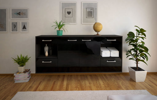 Sideboard Charleston, Schwarz Front (180x79x35cm) - Stil.Zeit Möbel GmbH