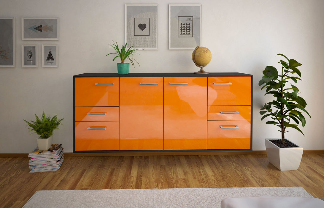 Sideboard Beaumont, Orange Front (180x79x35cm) - Stil.Zeit Möbel GmbH