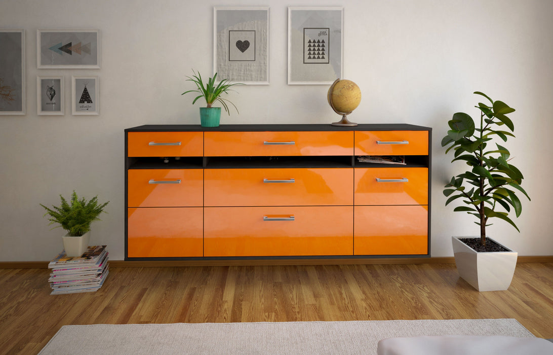 Sideboard Manchester, Orange Front (180x79x35cm) - Stil.Zeit Möbel GmbH