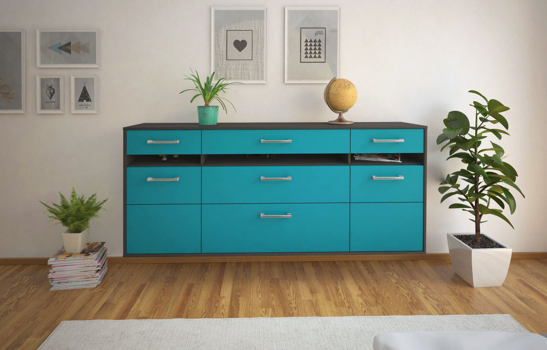 Sideboard Manchester, Tuerkis Front (180x79x35cm) - Stil.Zeit Möbel GmbH