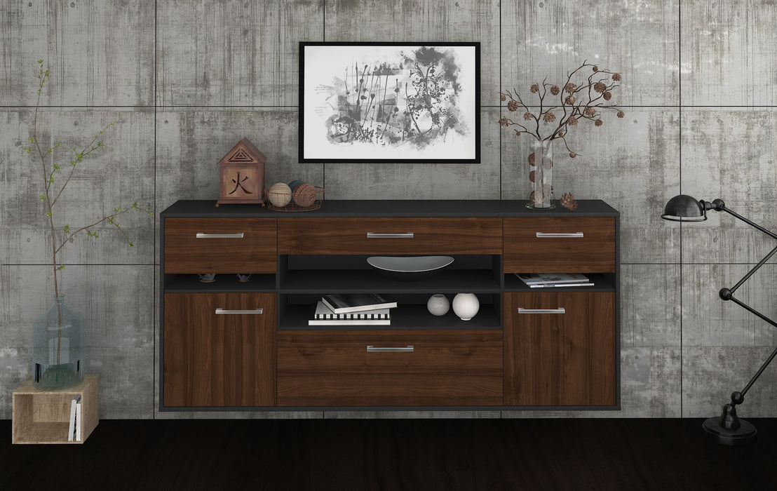 Sideboard Miramar, Walnuss Front (180x79x35cm) - Stil.Zeit Möbel GmbH