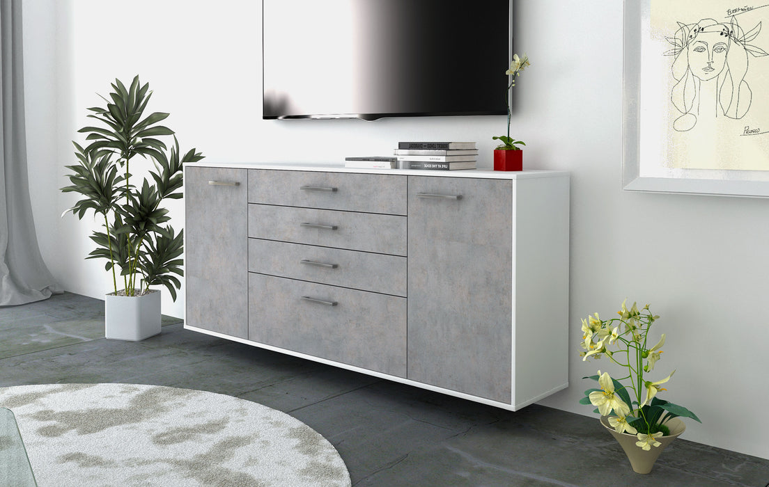 Sideboard Alexandria, Beton Seite (180x79x35cm) - Dekati GmbH