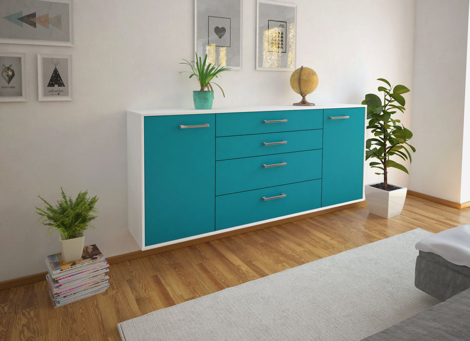 Sideboard Bridgeport, Tuerkis Seite (180x79x35cm) - Dekati GmbH