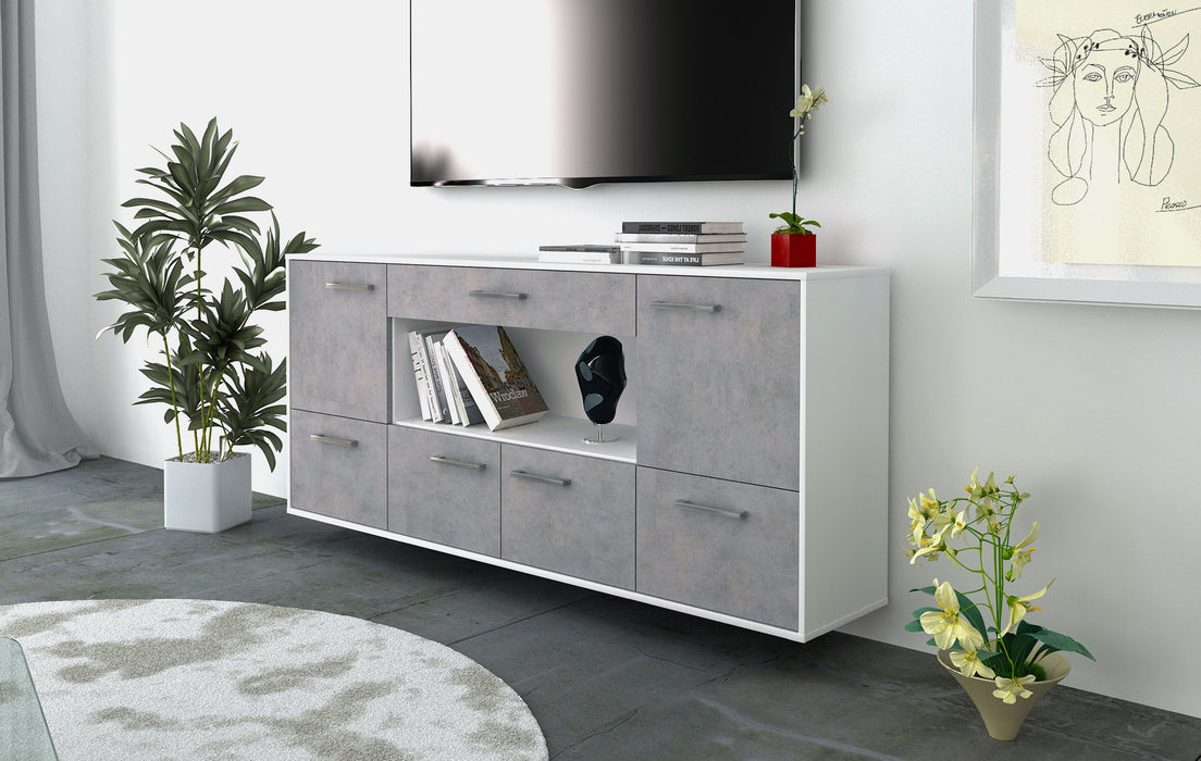 Sideboard Fullerton, Beton Seite (180x79x35cm) - Dekati GmbH