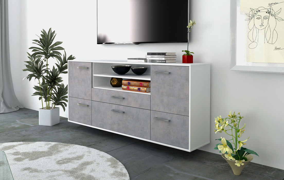 Sideboard Elk Grove, Beton Seite (180x79x35cm) - Dekati GmbH