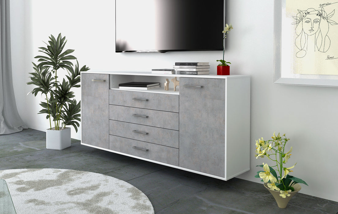 Sideboard New Haven, Beton Seite (180x79x35cm) - Dekati GmbH