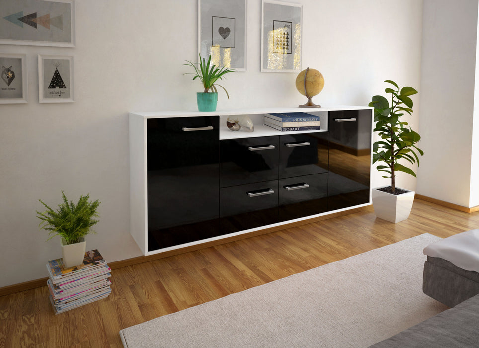 Sideboard Carrollton, Schwarz Seite (180x79x35cm) - Dekati GmbH