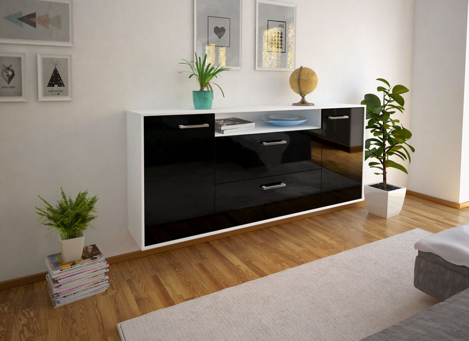 Sideboard Thousand Oaks, Schwarz Seite (180x79x35cm) - Dekati GmbH