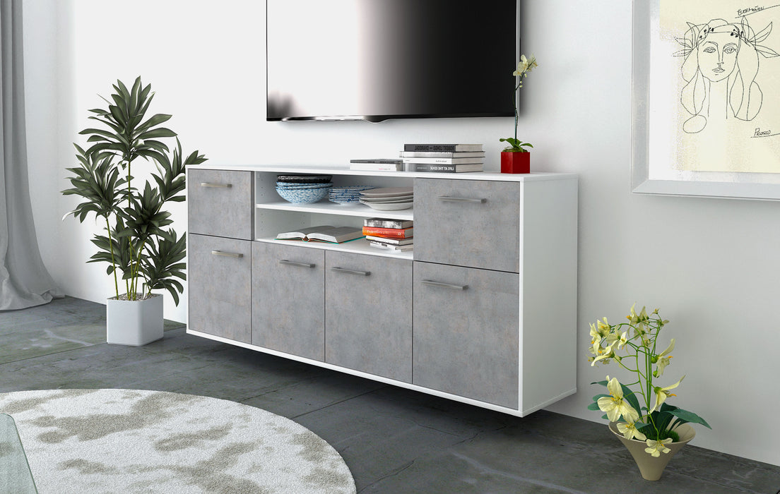 Sideboard Topeka, Beton Seite (180x79x35cm) - Dekati GmbH