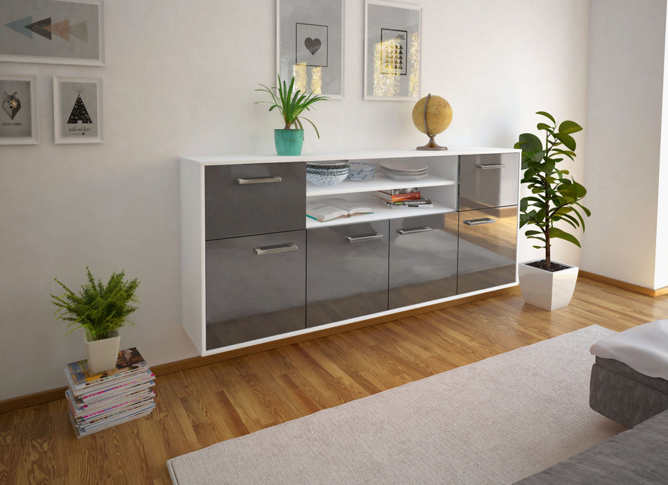 Sideboard Topeka, Grau Seite (180x79x35cm) - Dekati GmbH