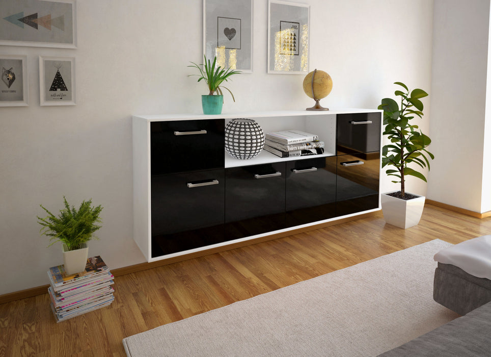 Sideboard West Valley City, Schwarz Seite (180x79x35cm) - Dekati GmbH