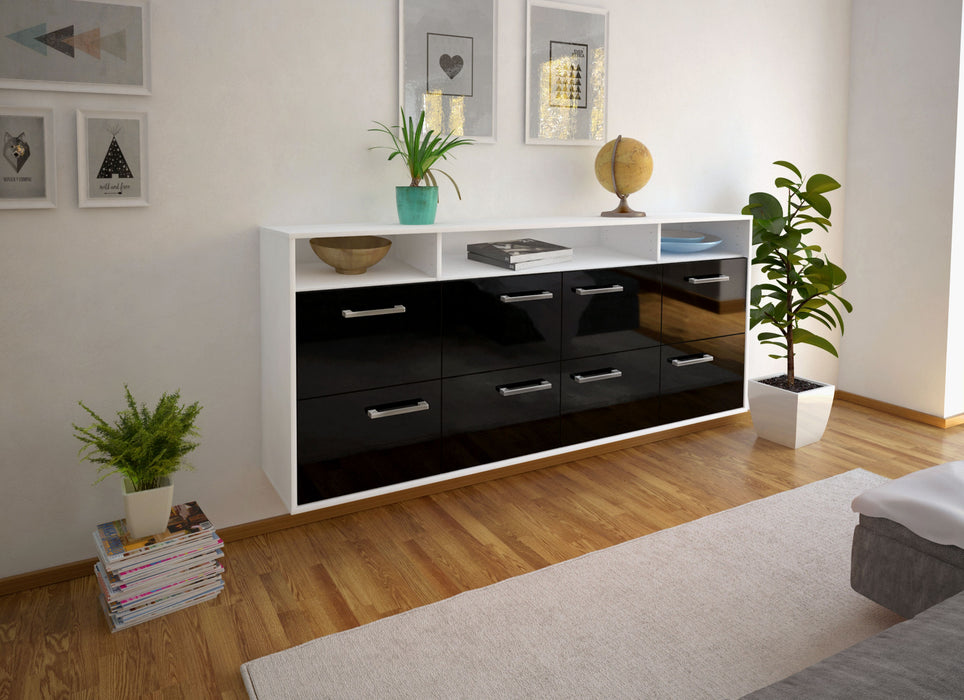 Sideboard Concord, Schwarz Seite (180x79x35cm) - Dekati GmbH