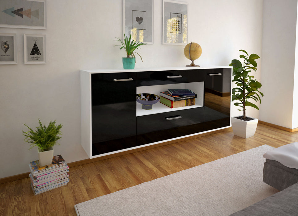 Sideboard Ann Arbor, Schwarz Seite (180x79x35cm) - Dekati GmbH