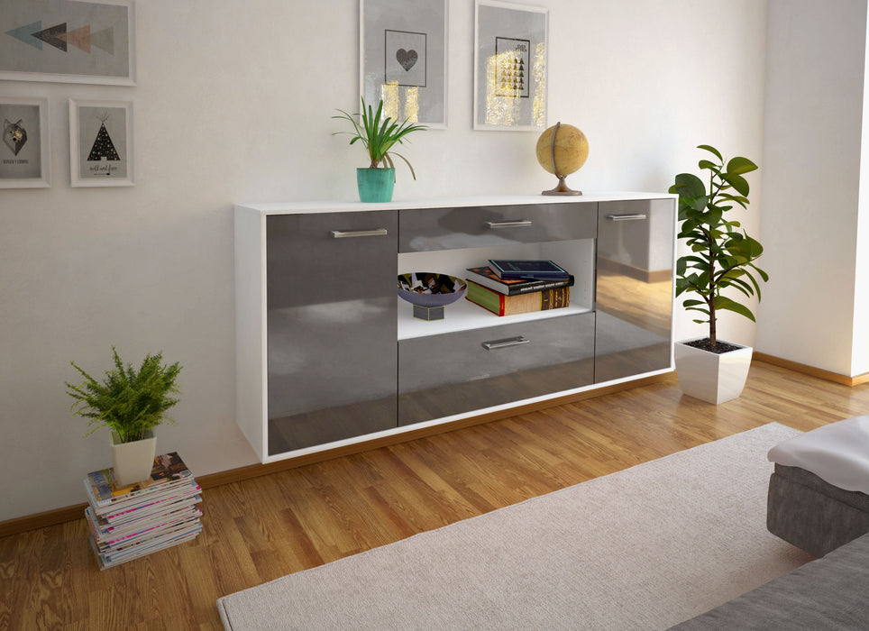 Sideboard Ann Arbor, Grau Seite (180x79x35cm) - Dekati GmbH