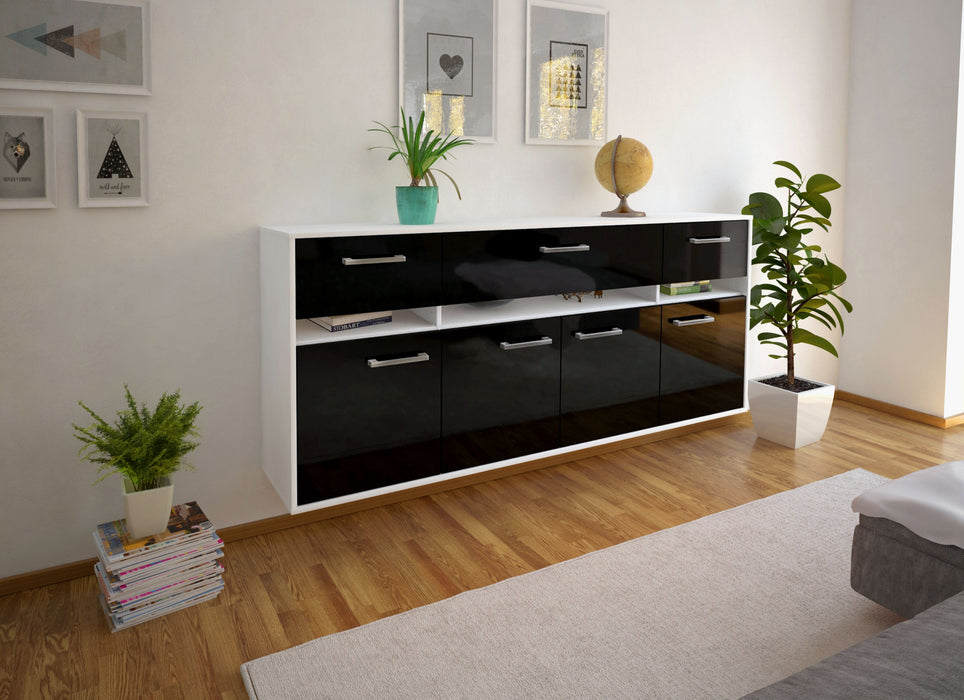 Sideboard Gainesville, Schwarz Seite (180x79x35cm) - Dekati GmbH