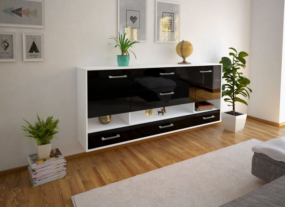 Sideboard Lafayette, Schwarz Seite (180x79x35cm) - Dekati GmbH