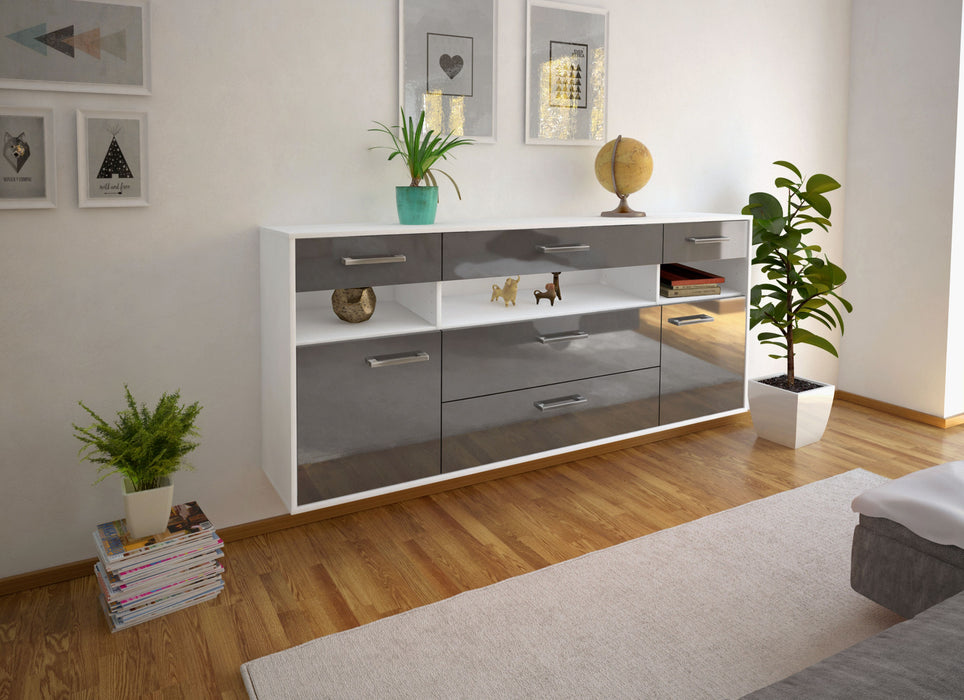 Sideboard Inglewood, Grau Seite (180x79x35cm) - Dekati GmbH