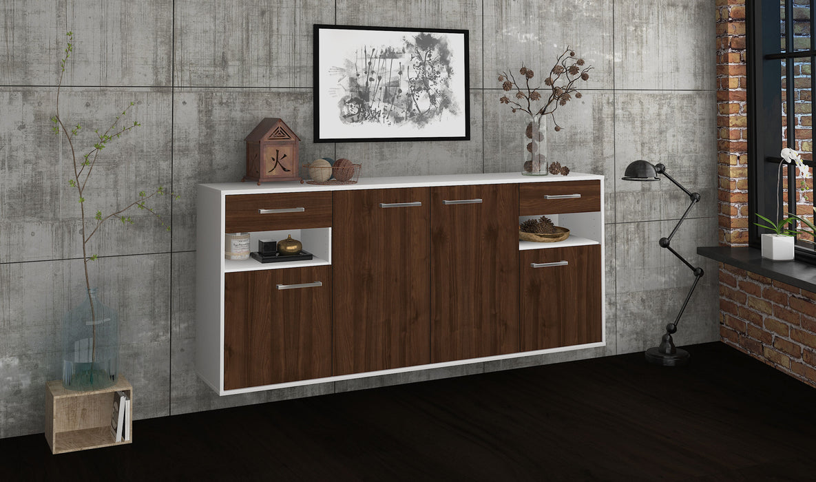 Sideboard Killeen, Walnuss Seite (180x79x35cm) - Dekati GmbH