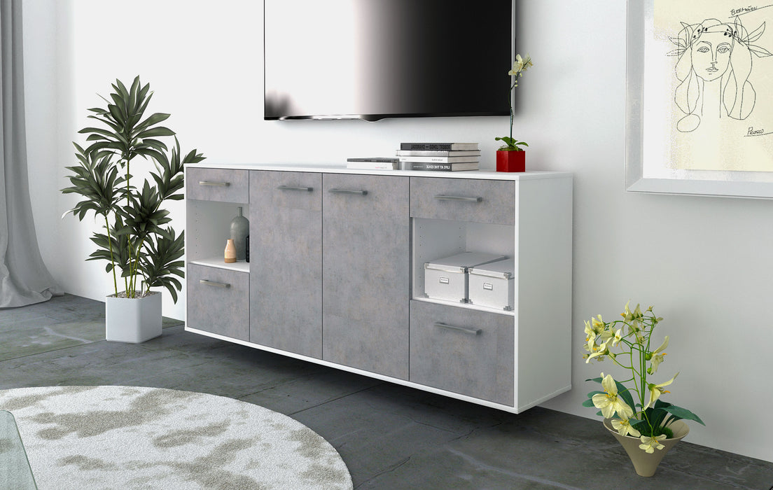 Sideboard Charleston, Beton Seite (180x79x35cm) - Dekati GmbH