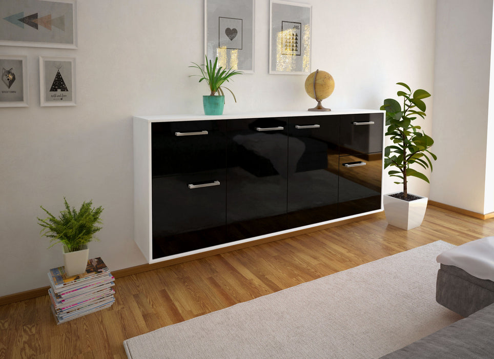 Sideboard Costa Mesa, Schwarz Seite (180x79x35cm) - Dekati GmbH