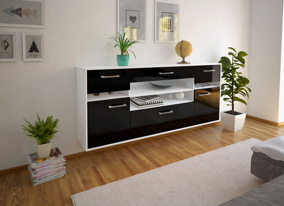 Sideboard Miramar, Schwarz Seite (180x79x35cm) - Dekati GmbH