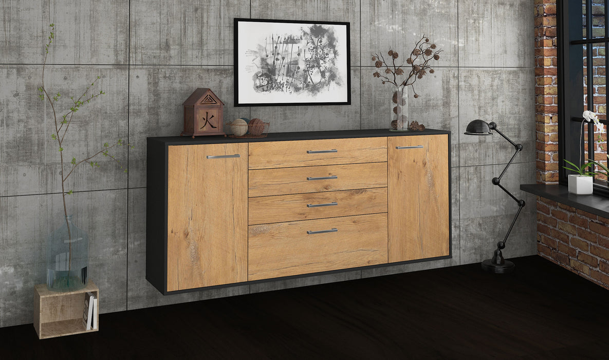 Sideboard Alexandria, Eiche Seite (180x79x35cm) - Stil.Zeit Möbel GmbH