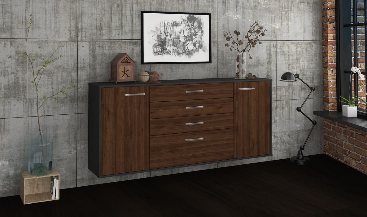 Sideboard Alexandria, Walnuss Seite (180x79x35cm) - Stil.Zeit Möbel GmbH