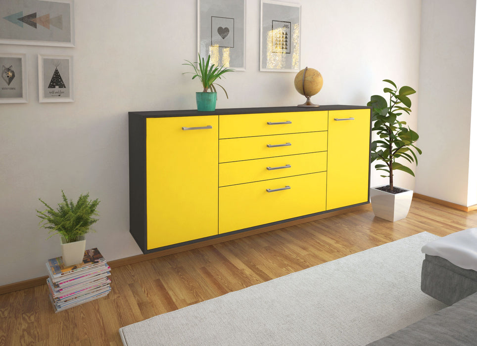 Sideboard Alexandria, Gelb Seite (180x79x35cm) - Stil.Zeit Möbel GmbH