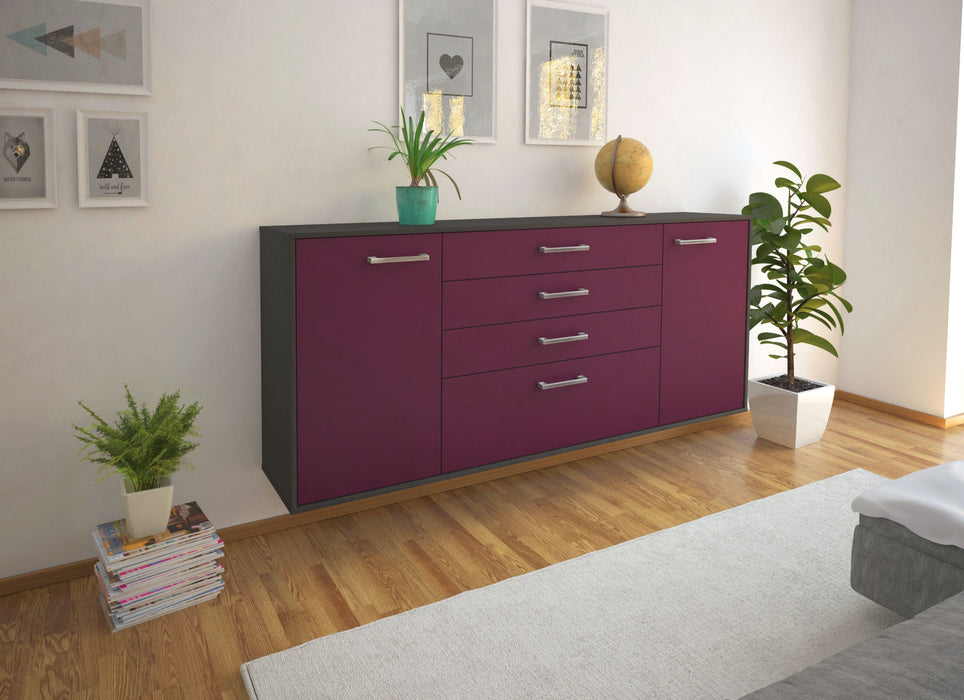 Sideboard Alexandria, Lila Seite (180x79x35cm) - Stil.Zeit Möbel GmbH