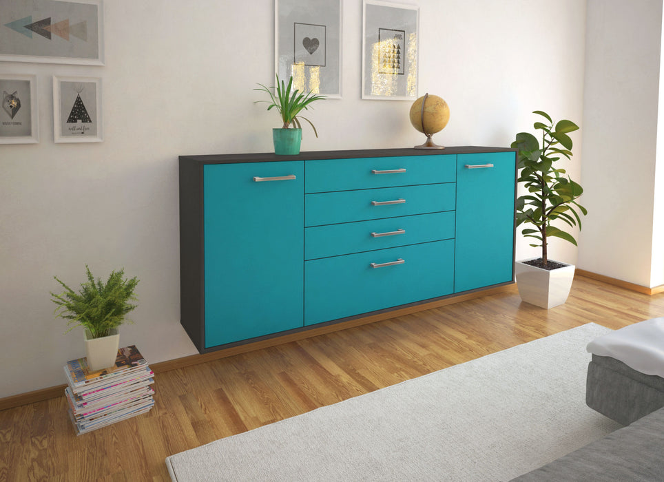 Sideboard Alexandria, Tuerkis Seite (180x79x35cm) - Stil.Zeit Möbel GmbH