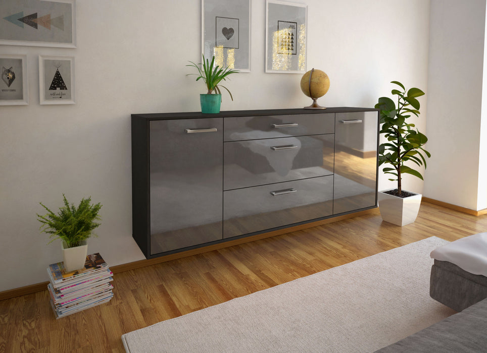 Sideboard Syracuse, Grau Seite (180x79x35cm) - Stil.Zeit Möbel GmbH