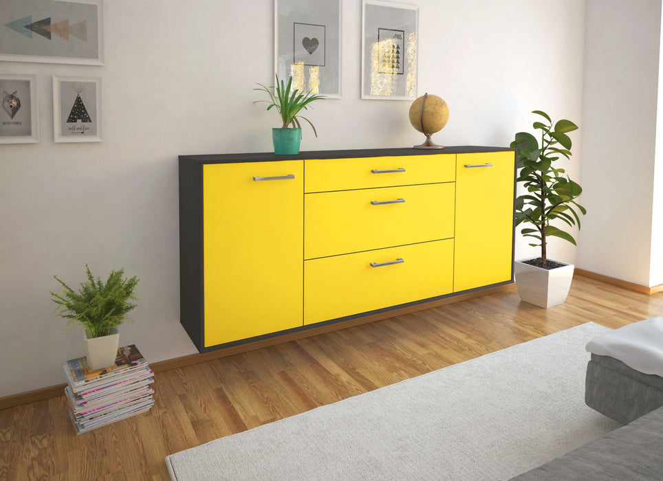 Sideboard Syracuse, Gelb Seite (180x79x35cm) - Stil.Zeit Möbel GmbH