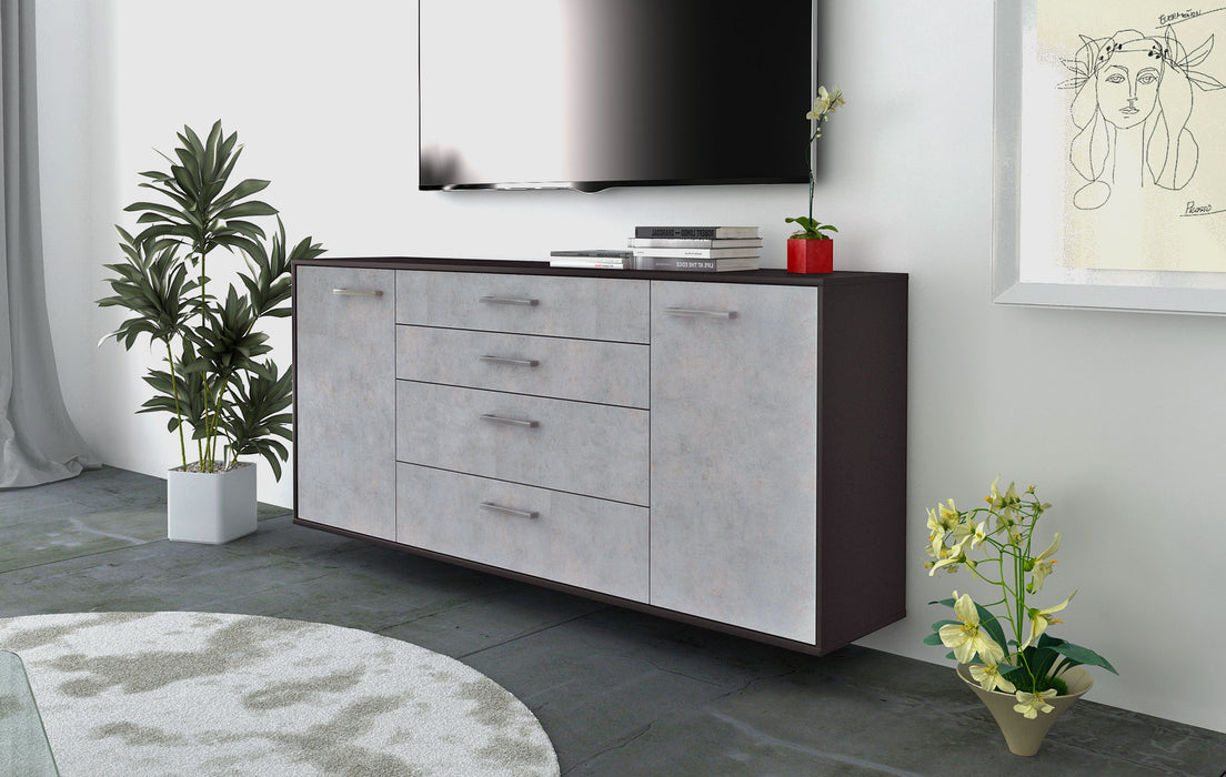 Sideboard Bridgeport, Beton Seite (180x79x35cm) - Stil.Zeit Möbel GmbH